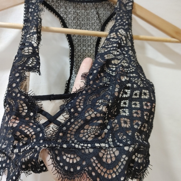 Victoria's Secret Dream Angels Eyelash Lace Bralette Racerback Black Small‎ S - Picture 3 of 6